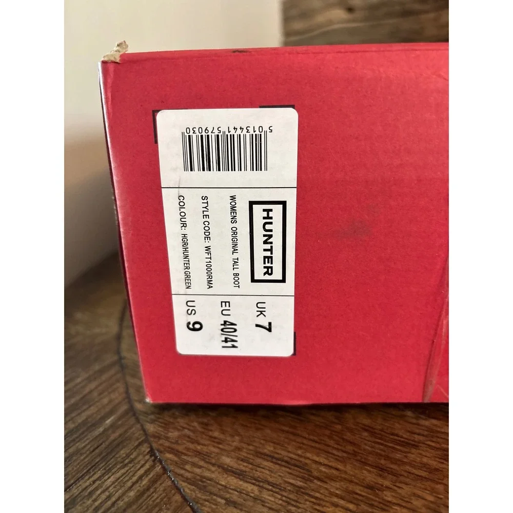 Hunter Womens Original Tall Boot Hunter Green Rain Boots WFT1000RMA Size US 9